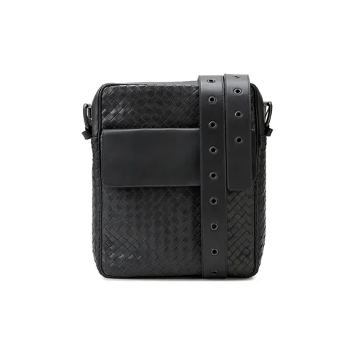 Bottega Veneta Leather Shoulder Bag Crossbody Bag Men's Black
