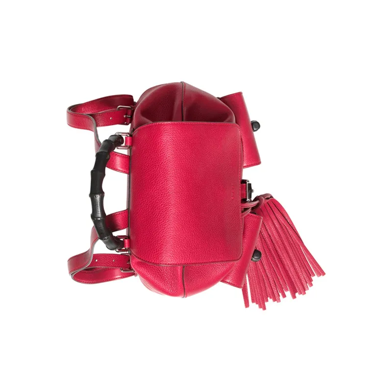 GUCCI Leather Portable Backpack Women's Fuchsia-4