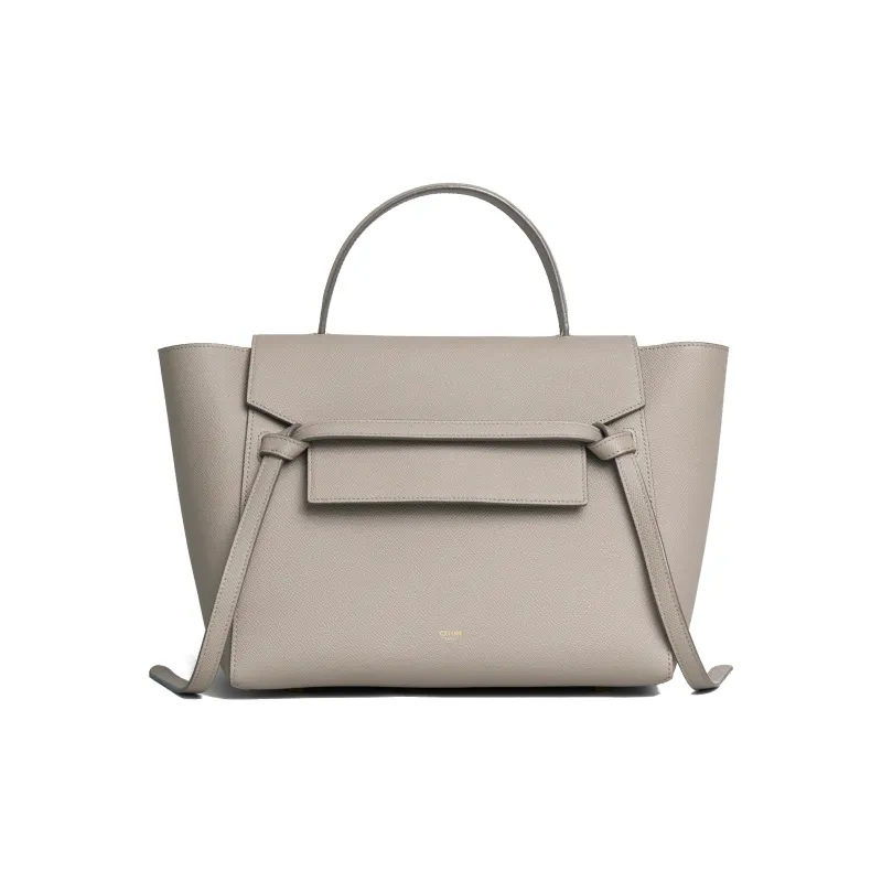 CELINE Belt Grained Calfskin Catfish Bag, Shoulder Bag, Crossbody Bag, Handbag Mini Women's Light Taupe-0