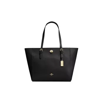 COACH Turnlock PVC Portable One Shoulder Crossbody Tote Tote Large Size Women's Black