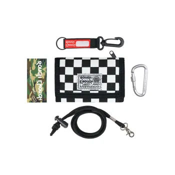 Rough Enough Canvas Wallet Unisex Black White Plaid