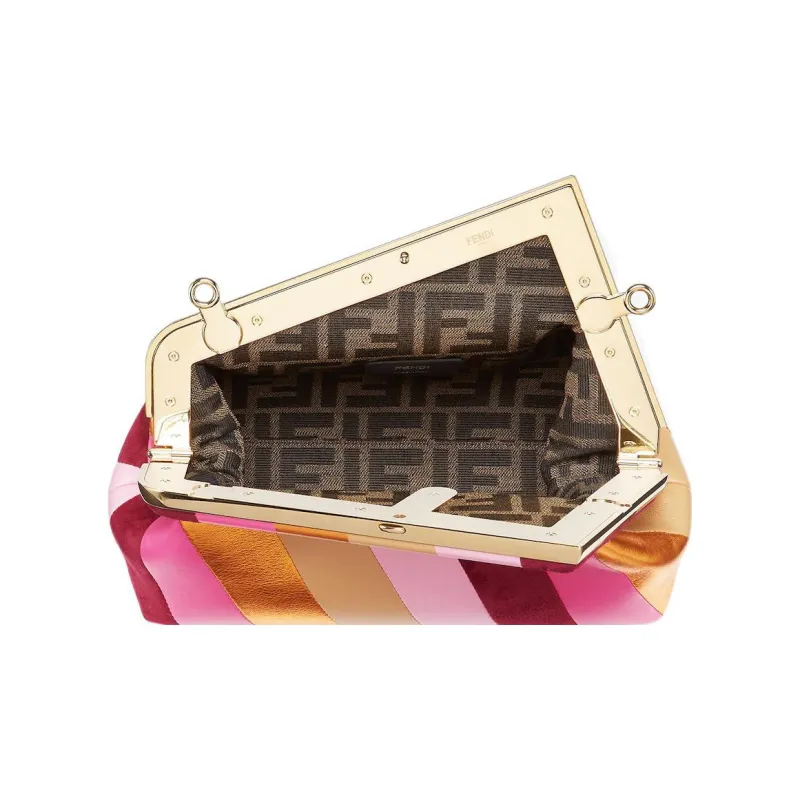 FENDI Fendi First Lambskin Clutches Shoulder Bag Crossbody Bag Small Size Women's Fuchsia/Multicolor-2