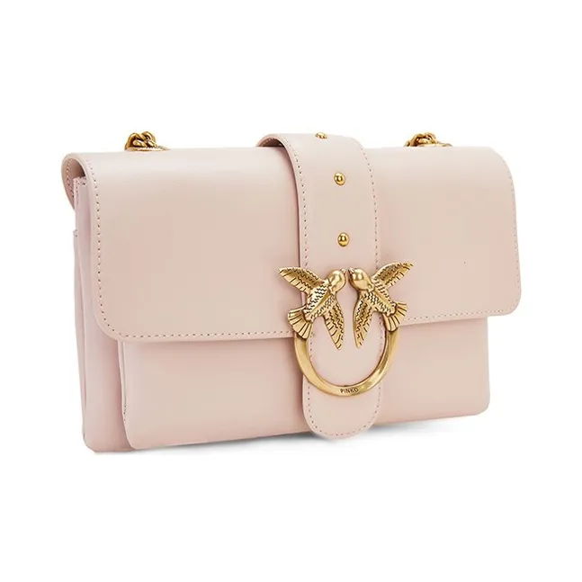 PINKO Cow Leather Messenger Bag Envelope Bag Crossbody Bag Shoulder Bag Regular Women's Pink-1