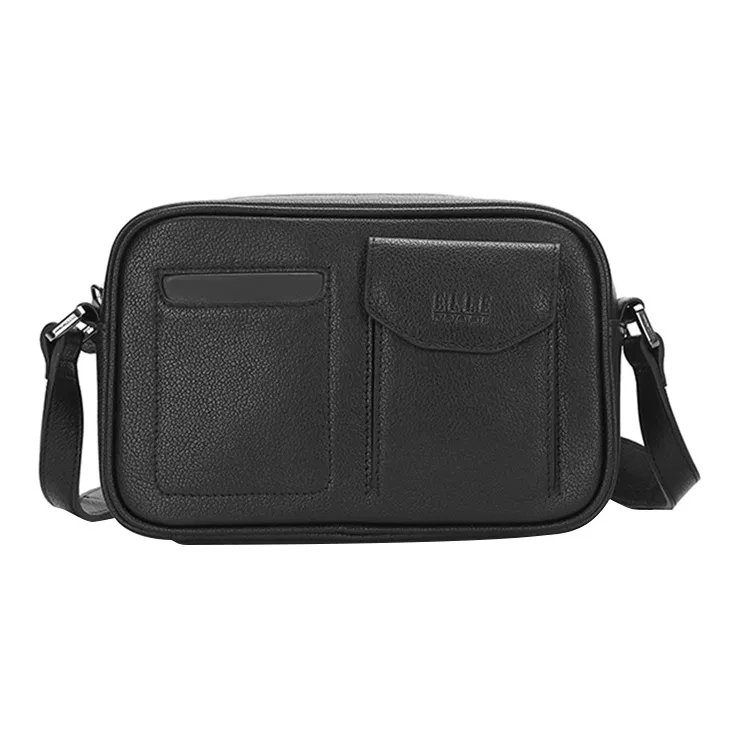 ELLE HOMME Cow Leather Shoulder Bag Crossbody Bag Regular Men's Black-0