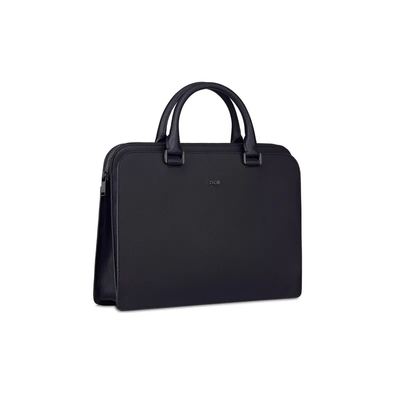DIOR Cow Leather Briefcases Handbags Men's Navy-1