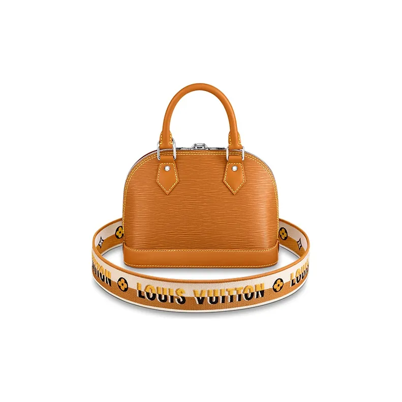 LOUIS VUITTON Alma Epi Ripple Pattern Dome Bag, Handbag, Shoulder Bag, Crossbody Bag Women's Caramel Brown Yellow-2