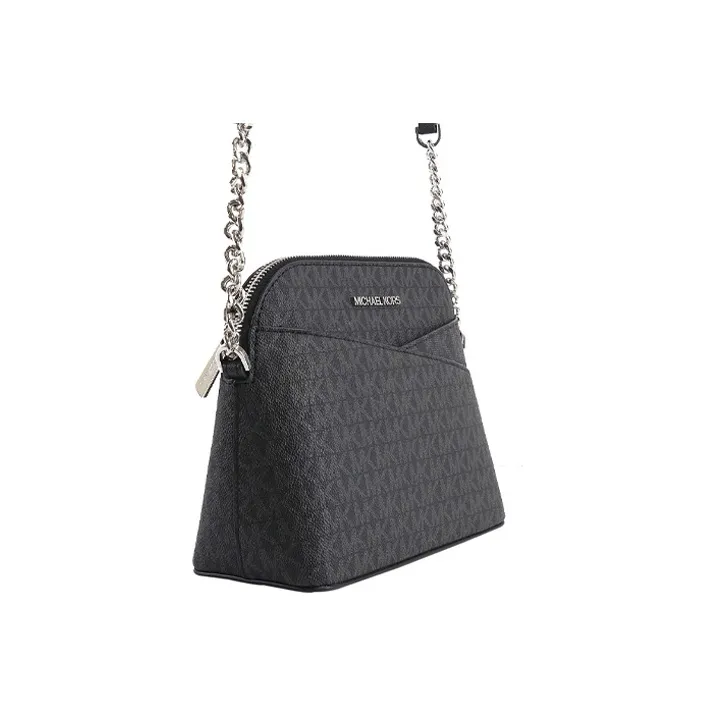 MICHAEL KORS Jet Set Travel Leather Dome Bag Commute Crossbody Bag Women's Black-2