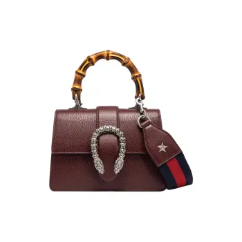 GUCCI Dionysus Leather Shoulder Bag Crossbody Bag Handbag Mini Women's Deep Red