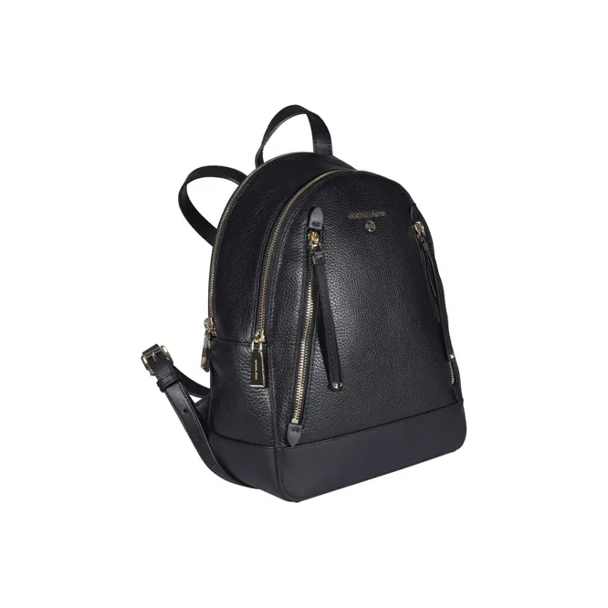 MICHAEL KORS MK Brooklyn Litchi Grain Cow Leather Backpack Medium Size Women's Black-2