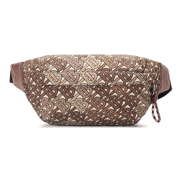 Burberry Canvas Fanny Pack Medium Size Unisex Camouflage Brown-0