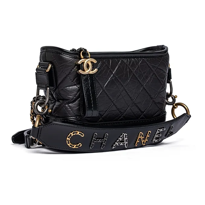 CHANEL Gabrielle Calfskin Backpack, Handbag, Shoulder Bag, Crossbody Bag Women's Black & Gold-1