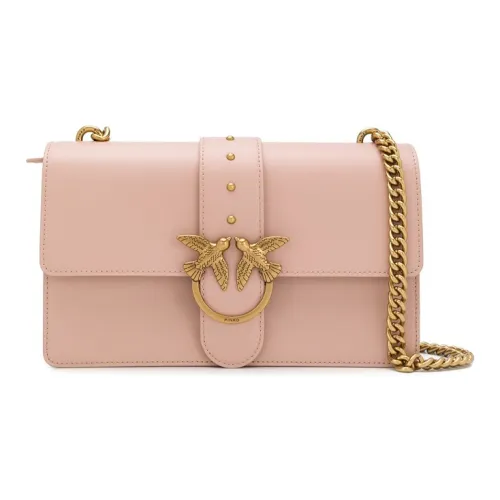 PINKO SIMPLY Cow Leather Flying Bird Bag Swan Bag Shoulder Bag Crossbody Bag Large Size Women's Pink