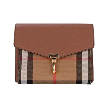 Burberry Cow Leather Messenger Bag Shoulder Bag Crossbody Bag Small Size Women's Brown