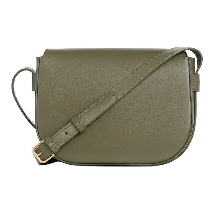 CELINE Triumph Gate Triomphe Cow Leather Handbag Shoulder Bag Crossbody Bag Medium Size Women's Candy Color/Army Green-2