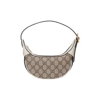 GUCCI Microfiber Shoulder Bag Handbag Shoulder Bag Mini Women's Ebony/White