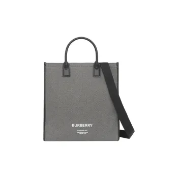 Burberry Horseferry Canvas Tote Bag Shopping Bag Shoulder Bag Crossbody Bag Handbag Men's Black/Gray