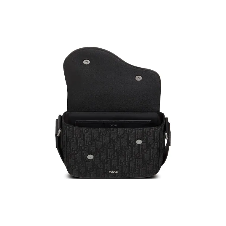 DIOR Saddle Grained Calfskin Saddle Bag, Messenger Bag, Shoulder Bag, Crossbody Bag Mini Men's Black-4