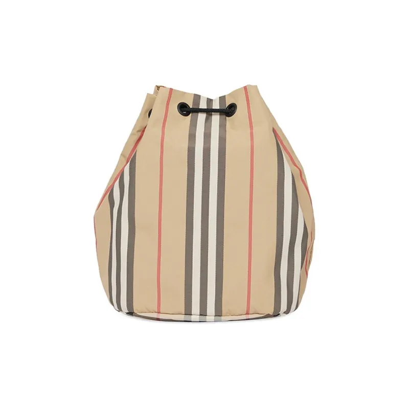 Burberry Logo Print Icon Stripe Drawcord Pouch 'Archive Beige'-2