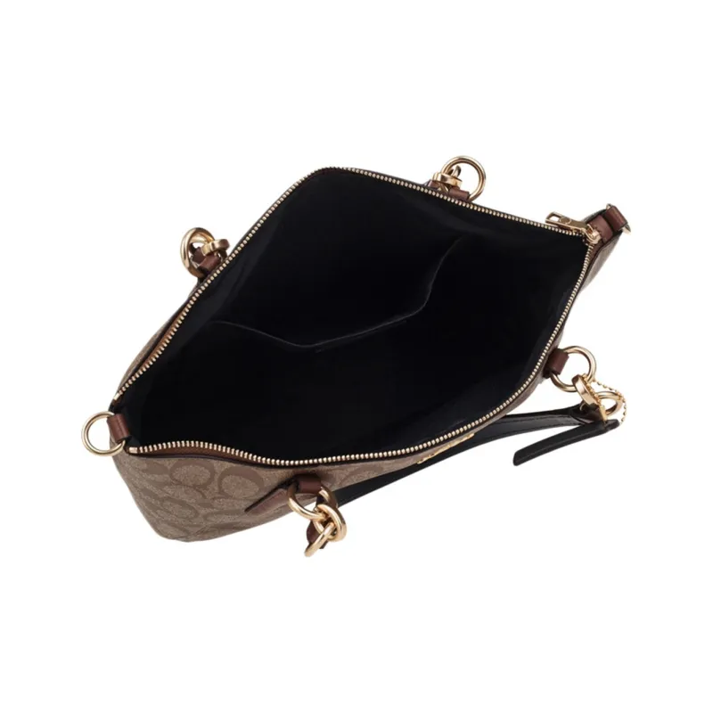 COACH Kelsey PVC One Shoulder Handbags Large Size Women's Brown-3