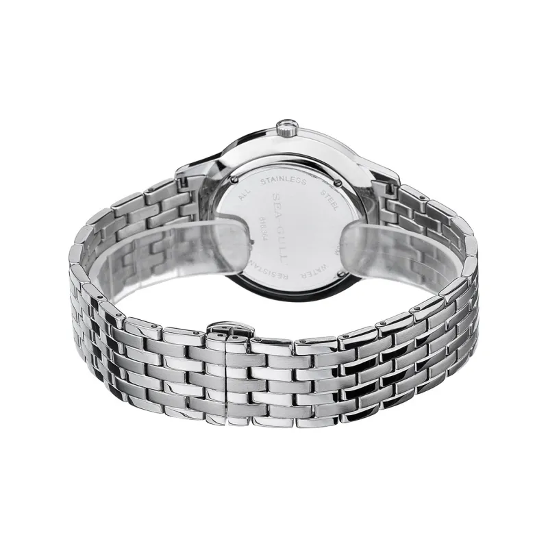 Sea Gull MASTER Automatic Mechanical Movement Steel Strap Watch Men's Watches White Dial-2