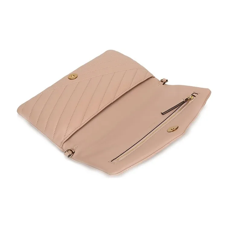 TORY BURCH Kira Sheepskin Clutch Handbag Shoulder Bag Women's Flesh Pink-5