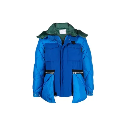 Sacai Puffer Jackets Men Blue