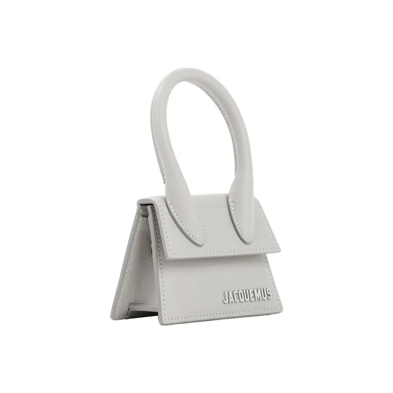 Jacquemus Cow Leather Handbag Women's Gray White-1