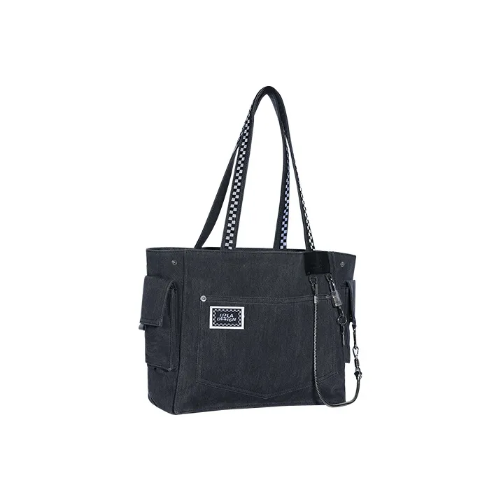 LOLA DESIGN Denim Tote Bag Shopping Bag Handbag Shoulder Bag Unisex Multicolor-1
