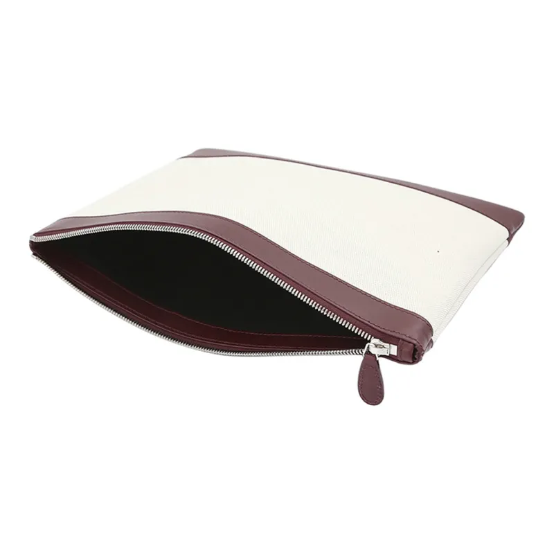 Balenciaga Canvas With Leather Canvas Bag Clutch Women's Ecru-2