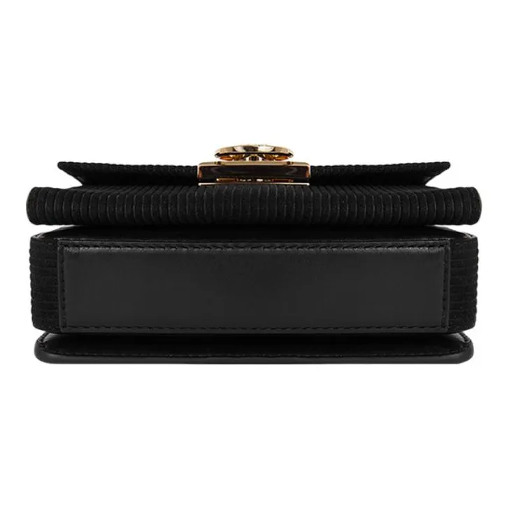 MICHAEL KORS Hendri Leather Shoulder Bag Women's Black-4