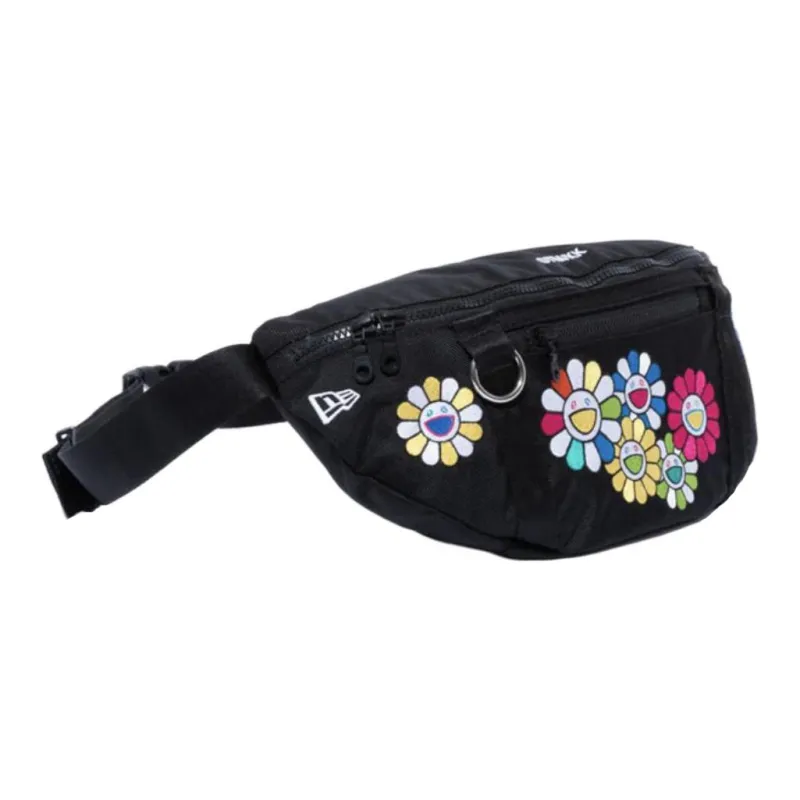 New Era Takashi Murakami Collaboration Polyester One Shoulder Crossbody Bag Sling Bag Fanny Pack Regular Unisex Black-1