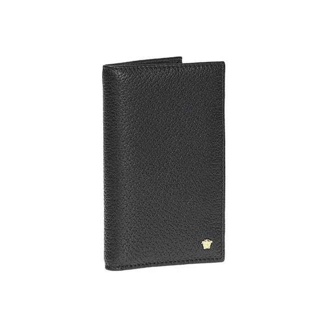 FANSIZHE Leather Leather Clip Wallet Men's Black-1