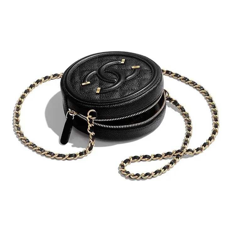 CHANEL 19Bag Grain Embossed Calfskin Round Bag, Chain Bag, Shoulder Bag Women's Black-2