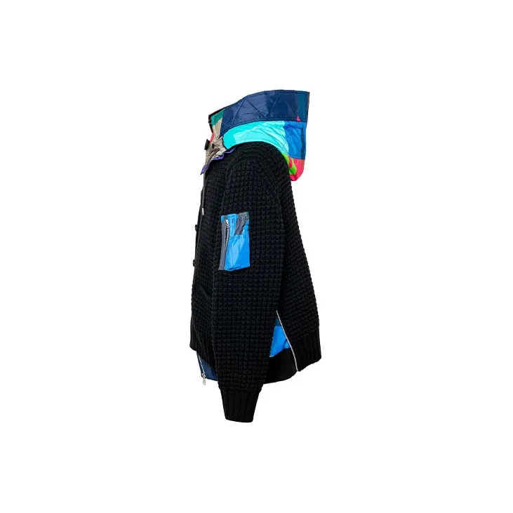 KAWS X Sacai Nylon Twill Wool Knit Blouson-3