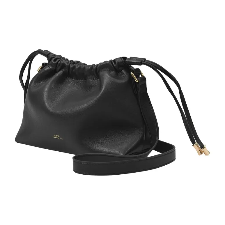 A.P.C Leather One Shoulder Crossbody Clutches Regular Women's Black-1