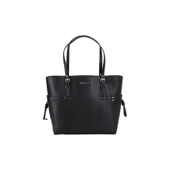 MICHAEL KORS Voyager Leather Tote Bag Shopping Bag Shoulder Bags Women's Black