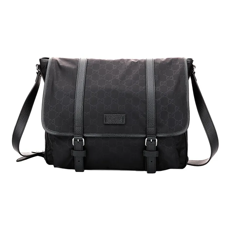 GUCCI Polyester Messenger Bag Shoulder Bag Crossbody Bag Large Size Men's Black-0