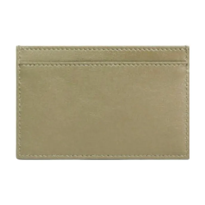 CELINE Smooth Cow Leather Card Clip Money Clip Card Holder Men's Dark Olive-1