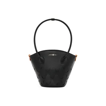 ORANGE CUBE Cow Leather Tote Bag Shopping Bag Flower Basket Bag Commute Bag Handbag Shoulder Bag Small Size Women's