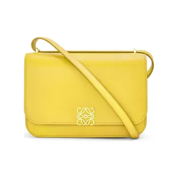 LOEWE Goya Silk Cow Leather Small Square Bag Shoulder Bag Crossbody Bag Medium Size Women's Candy Color Lemon