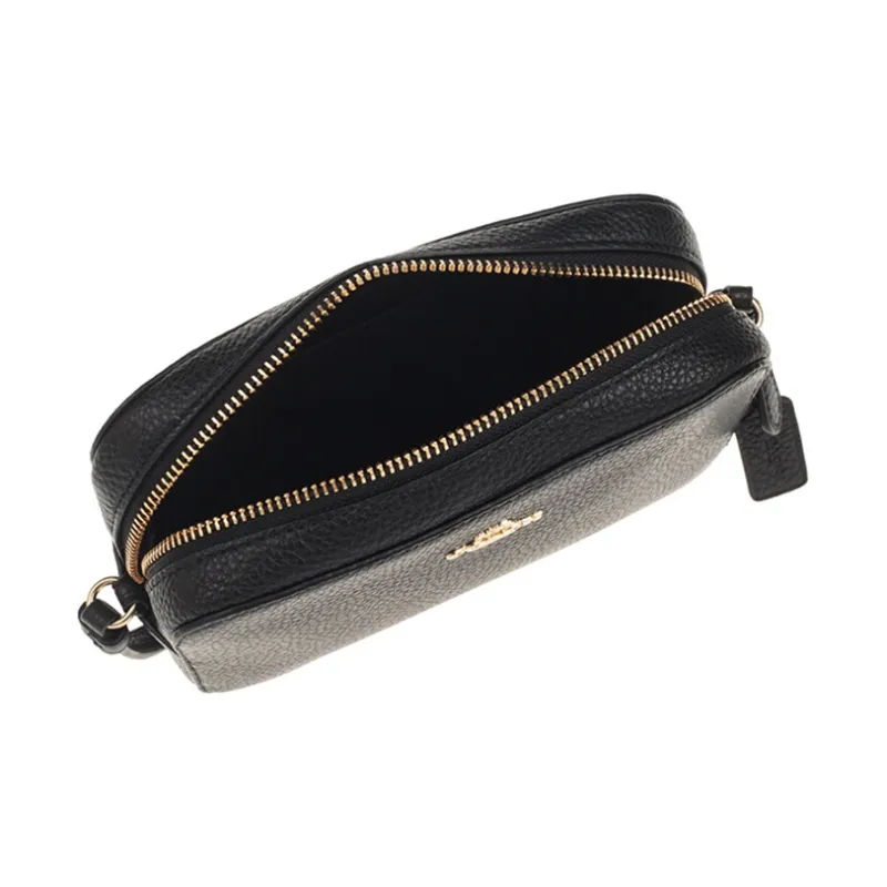 COACH Camera Cow Leather Camera Bag Shoulder Bag Crossbody Bag Small Square Bag Handbag Mini Women's Black Brass-5