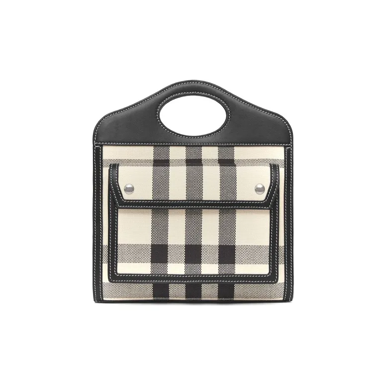 Burberry Pocket Bag Canvas Bag, Shoulder Bag, Crossbody Bag, Handbag Mini Women's Butter Beige/Black-0