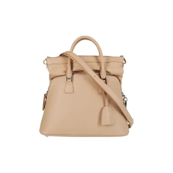 Maison Margiela Leather Shell Bag Deformation Crossbody Bag Handbag Medium Size Women's Nude