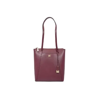 MICHAEL KORS Maddie Cow Leather Tote One Shoulder Handbag Medium Size Women's Red