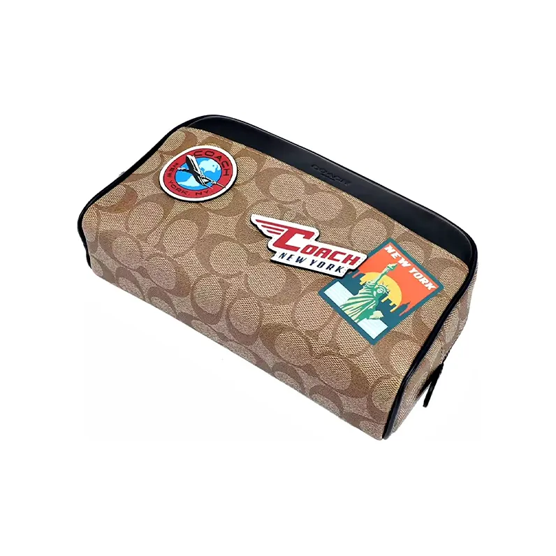 COACH Travel Kit Artificial Leather Toiletry Bags Clutches Regular Men's Dark Khaki-4