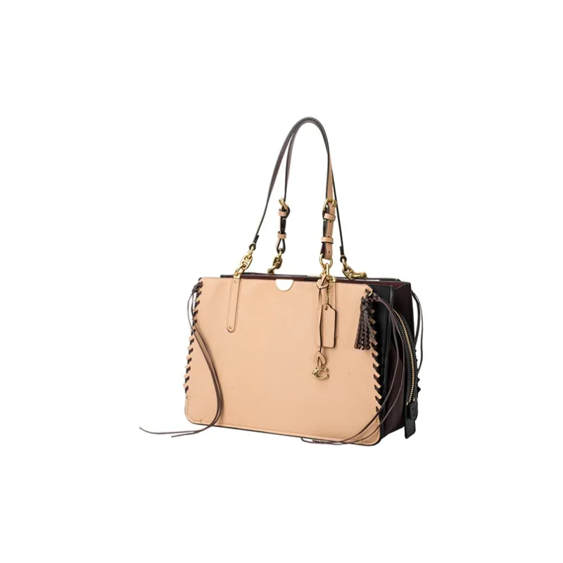 COACH Dreamer Leather Shoulder Bag Crossbody Bag Tote Bag Shopping Bag Handbag Large Size Women's Milk Tea Beige-1