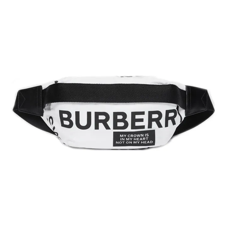 Burberry Bum Bag Logo Print Medium White-0