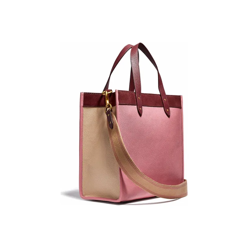 COACH Field Leather Leather Tote Bag Shopping Bag Crossbody Bag Shoulder Bag Handbag Large Size Women's Vintage Pink-1