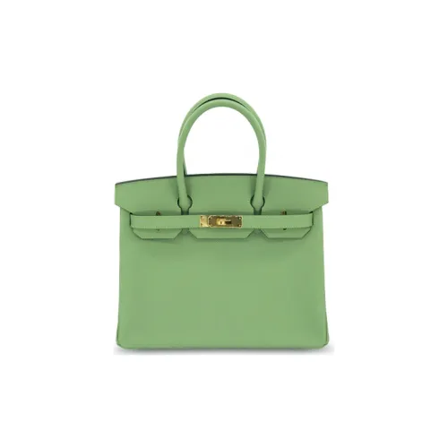 HERMES Birkin Epsom Leather With Cow Leather Accents Birkin Bag Handbags Women's 3I Vert Criquet Avocado Green