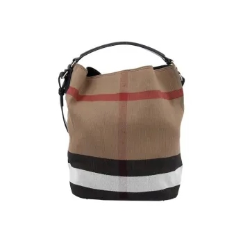 Burberry Leather Bucket Bag, Shoulder Bag, Crossbody Bag, Handbag Women's Yellow Brown Black